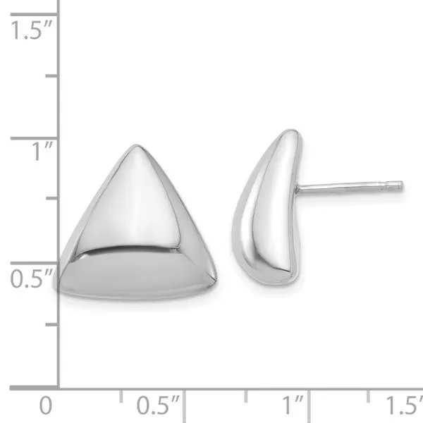 Leslie's Sterling Silver Rh-plated Polished Hollow Triangle Post Earrings Image 4 Diny's Jewelers Middleton, WI
