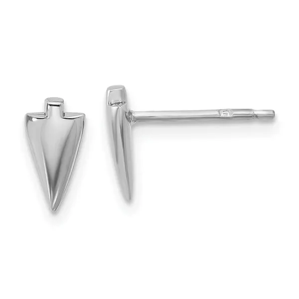 Leslie's Sterling Silver Rh-plated Polished Arrowhead Post Earrings Leslie E. Sandler Fine Jewelry and Gemstones rockville , MD