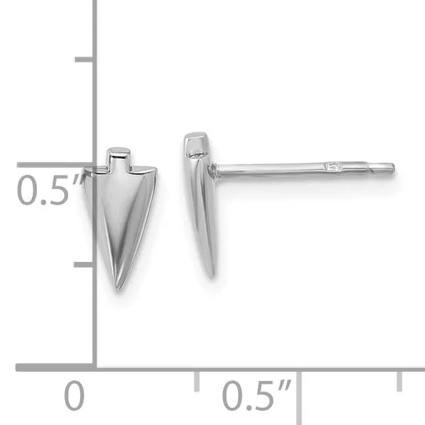 Leslie's Sterling Silver Rh-plated Polished Arrowhead Post Earrings Image 4 Leslie E. Sandler Fine Jewelry and Gemstones rockville , MD