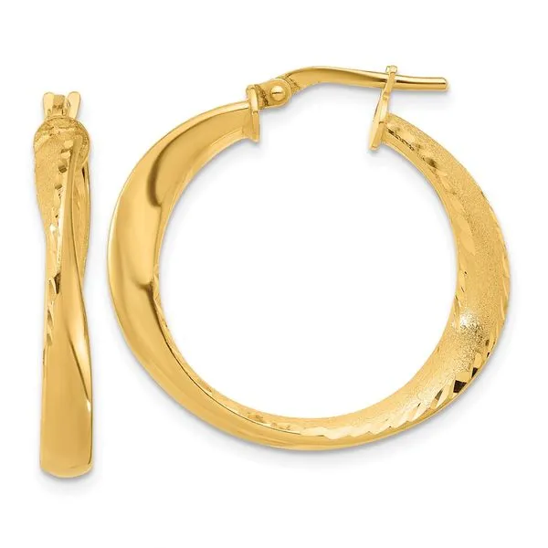 Leslie's Sterling Silver Gold-plated Polished Hoop Earrings Spath Jewelers Bartow, FL