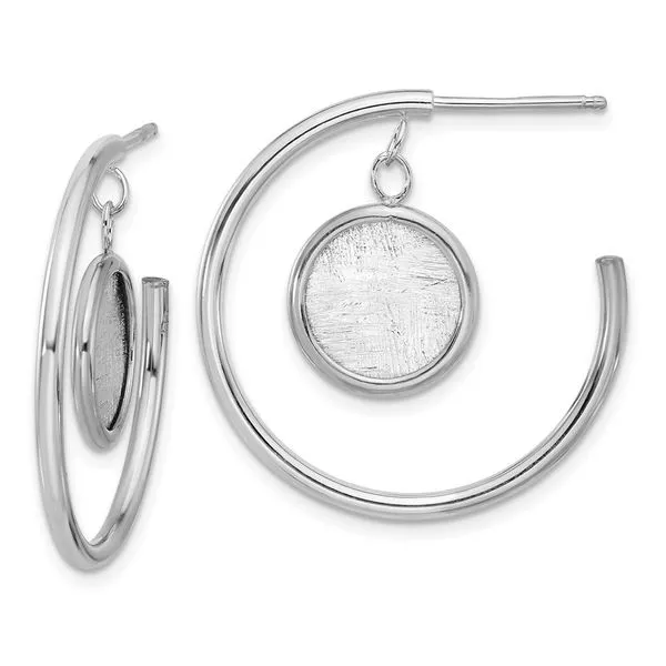Leslie's Sterling Silver Rh-plated Radiant Essence Polished/Scratch Earring J. West Jewelers Round Rock, TX
