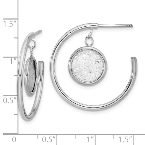 Leslie's Sterling Silver Rh-plated Radiant Essence Polished/Scratch Earring Image 3 Johnson Jewellers Lindsay, ON