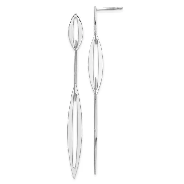 Leslie's Sterling Silver Rhodium-plated Polished Post Dangle Earrings Ask Design Jewelers Olean, NY
