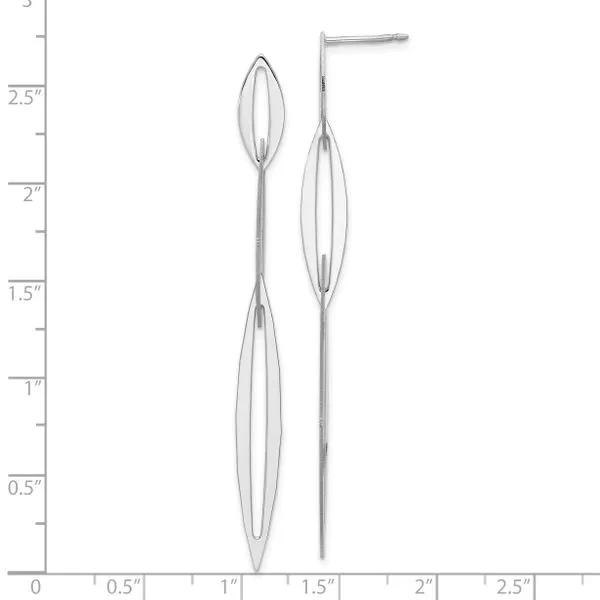 Leslie's Sterling Silver Rhodium-plated Polished Post Dangle Earrings Image 3 Jewelry Design Studio Jensen Beach, FL