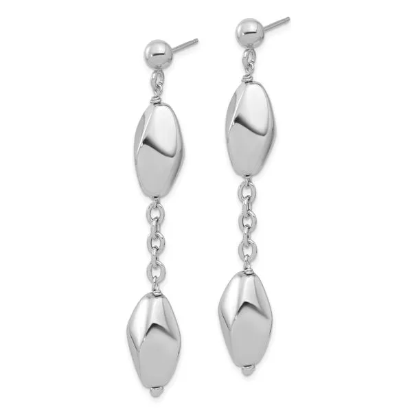 Leslie's Sterling Silver Rhodium-plated Polished Post Dangle Earrings Image 2 Diny's Jewelers Middleton, WI