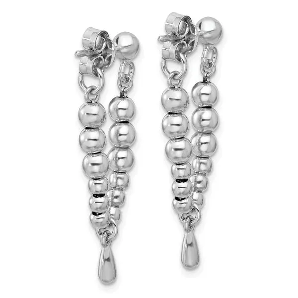Leslie's Sterling Silver RH-plated Ball Dangle Post Earrings Image 3 Jewelry Design Studio Jensen Beach, FL