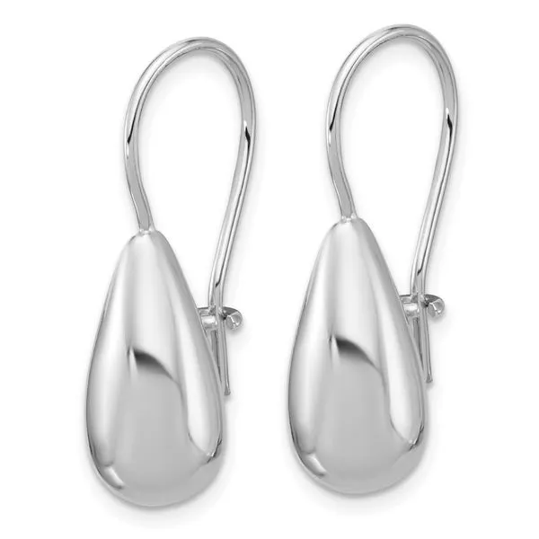 Leslie's' Sterling Silver RH-plated Polish Teardrop Dangle Earrings Image 2 Michael's Jewelry North Wilkesboro, NC