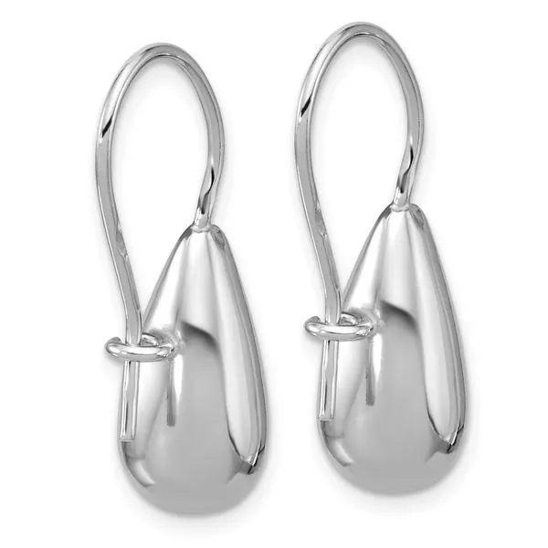 Leslie's' Sterling Silver RH-plated Polish Teardrop Dangle Earrings Image 3 Michael's Jewelry North Wilkesboro, NC