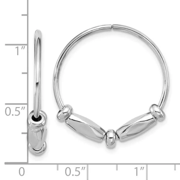 Leslie's Sterling Silver RH-plated Fancy Endless Hoop Earrings Image 3 Barnett Jewelers Jacksonville, FL