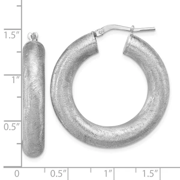 Leslie's Sterling Silver RH-plated Radiant Essence Hoop Earrings Image 4 G.G. Gems, Inc. Scottsdale, AZ