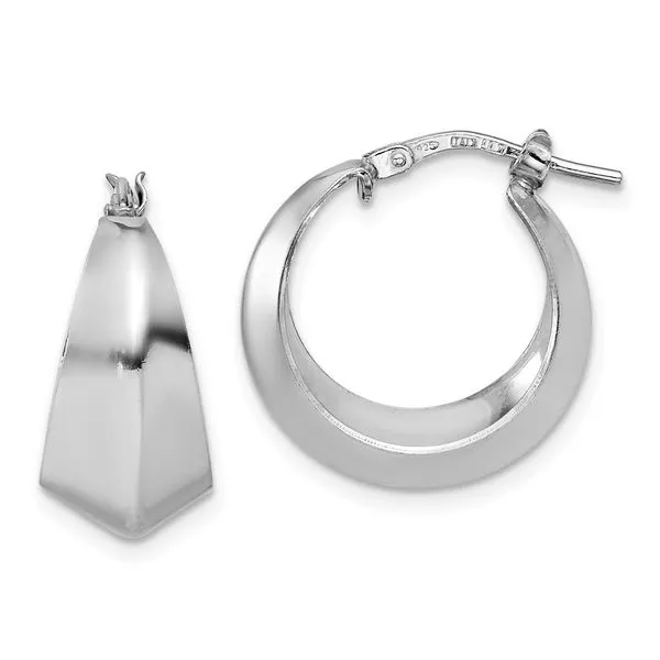 Leslie's Sterling Silver RH-plated Polished Graduated Hoop Earrings Grayson & Co. Jewelers Iron Mountain, MI