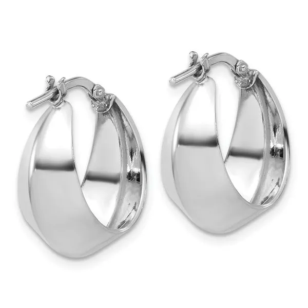 Leslie's Sterling Silver RH-plated Polished Graduated Hoop Earrings Image 3 Grayson & Co. Jewelers Iron Mountain, MI