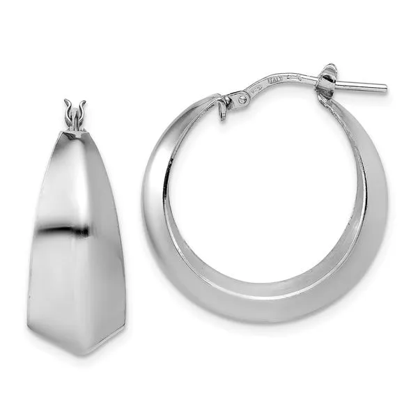 Leslie's Sterling Silver RH-plated Polished Graduated Hoop Earrings Trenton Jewelers Ltd. Trenton, MI