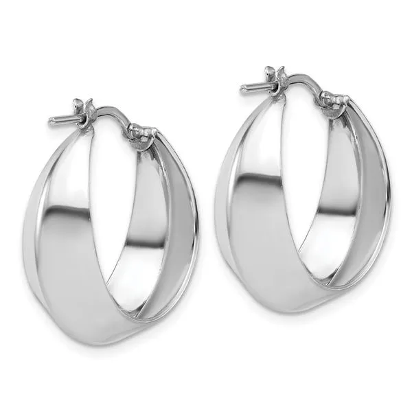 Leslie's Sterling Silver RH-plated Polished Graduated Hoop Earrings Image 3 G.G. Gems, Inc. Scottsdale, AZ