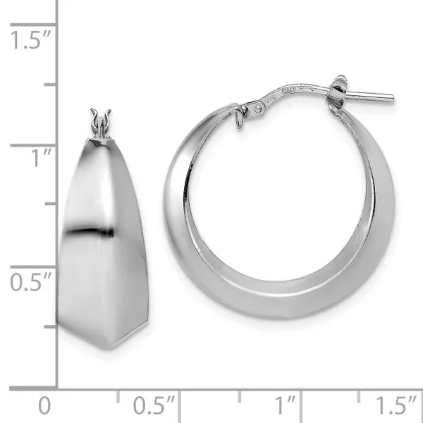 Leslie's Sterling Silver RH-plated Polished Graduated Hoop Earrings Image 4 Trenton Jewelers Ltd. Trenton, MI