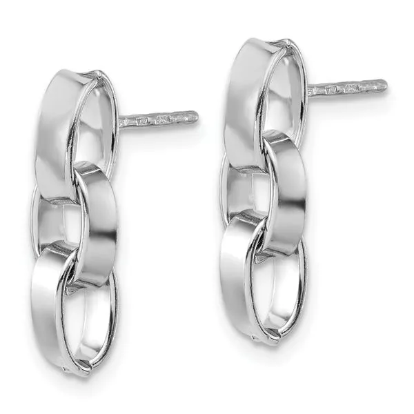 Leslie's Sterling Silver RH-plated Polished 3-Link Dangle Post Earrings Image 2 G.G. Gems, Inc. Scottsdale, AZ