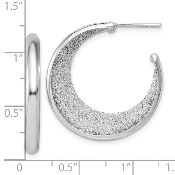 Leslie's SS Radiant Essence Polished/Textured Post J-Hoop Earrings Image 4 Albert's Jewelers Kingsland, GA