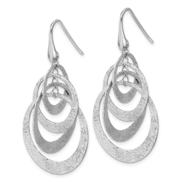 Leslie's SS Radiant Essence Polished/Textured Circles Dangle Earrings Image 2 Albert's Jewelers Kingsland, GA
