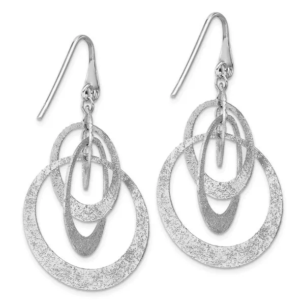 Leslie's SS Radiant Essence Polished/Textured Circles Dangle Earrings Image 3 Albert's Jewelers Kingsland, GA