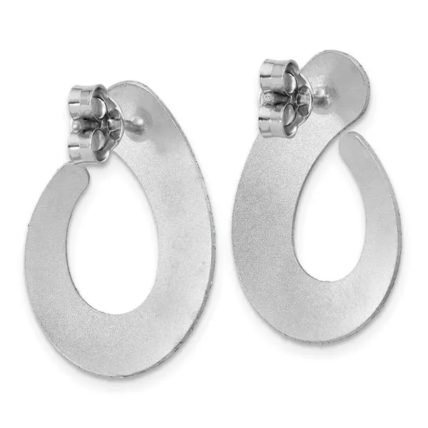 Leslie's SS Radiant Essence Textured Tapered Teardrop Post Earrings Image 3 Jerald Jewelers Latrobe, PA