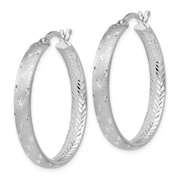 Leslie's Sterling Silver Rhodium In/Out D/C Earrings Image 2 McChristy Jewelers Columbus, NE