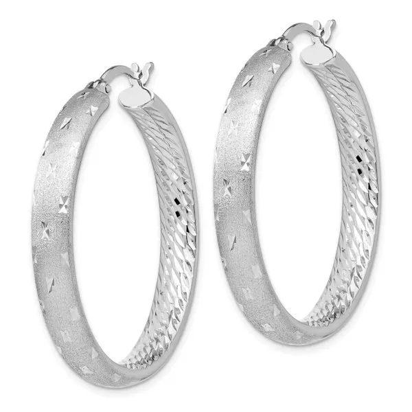 Leslie's Sterling Silver Rhodium In/Out D/C Earrings Image 2 McChristy Jewelers Columbus, NE