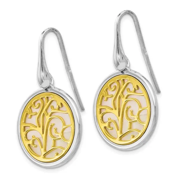 Gold-Tone Sterling Silver Dangle Earrings Image 2 Diamond Design Jewelers Somerset, KY