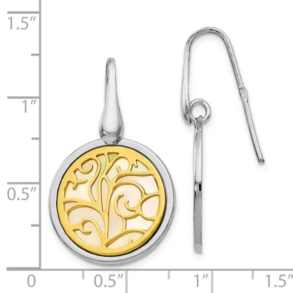 Gold-Tone Sterling Silver Dangle Earrings Image 4 Diamond Design Jewelers Somerset, KY