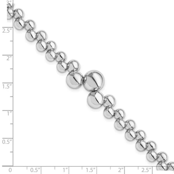 Leslie's Sterling Silver Polished Beaded w/1.5in ext. Bracelet Image 4 Spencer's Jewelers Athens, GA