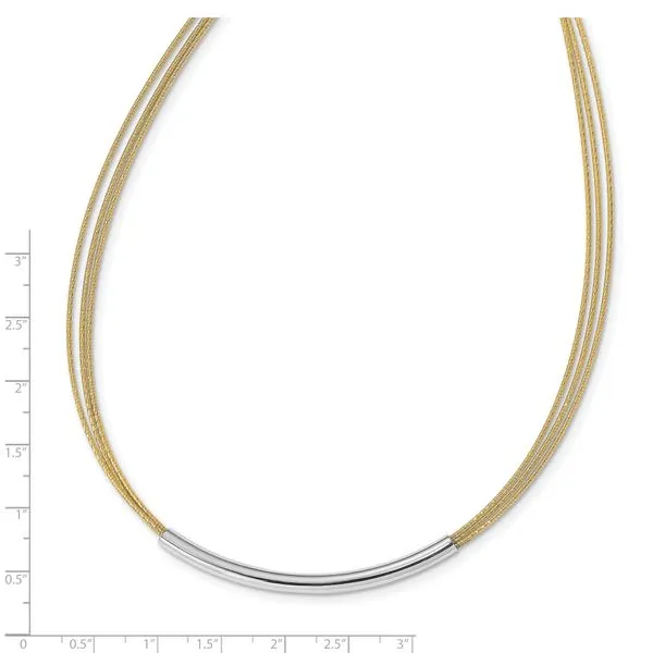 Leslie's Sterling Silver Gold-plated Rho-plated Bar w/ 2in Necklace Image 4 Mitchell's Jewelry Norman, OK