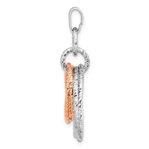 Leslie's Sterling Silver Rose Gold-plated Rh-plated D/C Pendant Image 2 Jimmy Smith Jewelers Decatur, AL