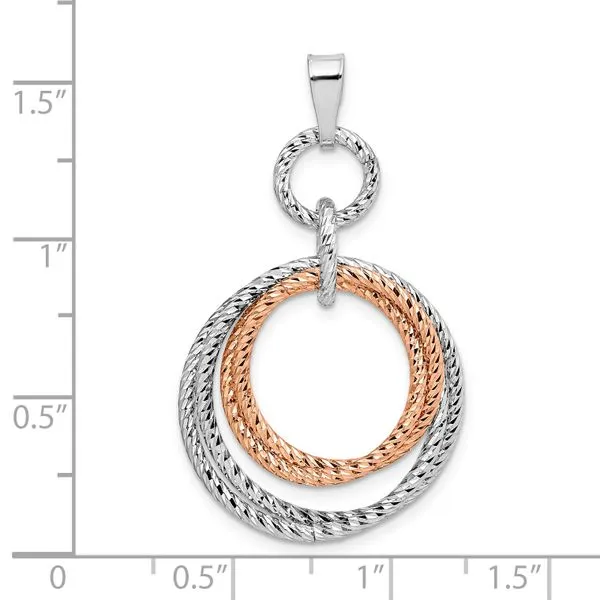 Leslie's Sterling Silver Rose Gold-plated Rh-plated D/C Pendant Image 3 Jimmy Smith Jewelers Decatur, AL