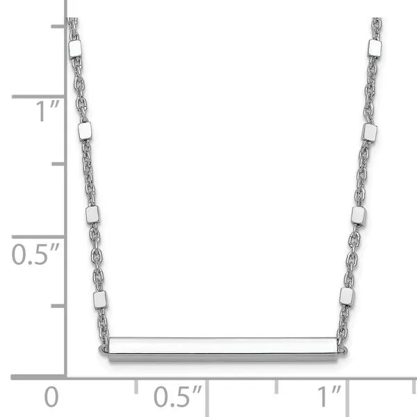 Leslie's Sterling Silver Rhodium-plated Polished w/ 1.25in ext. Necklace Image 4 Thomas A. Davis Jewelers Holland, MI