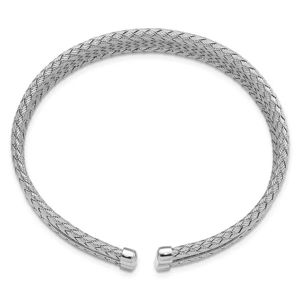 Leslie's Sterling Silver Polished Flexible Cuff Image 2 Jimmy Smith Jewelers Decatur, AL