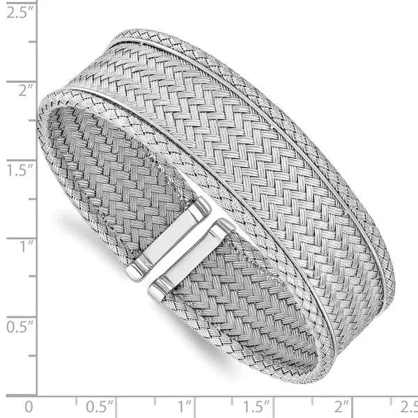 Leslie's Sterling Silver Polished Flexible Cuff Image 3 Jimmy Smith Jewelers Decatur, AL