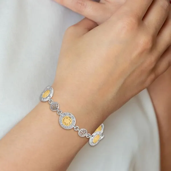 Gold-Tone Sterling Silver Bracelet Image 4 Diamond Design Jewelers Somerset, KY