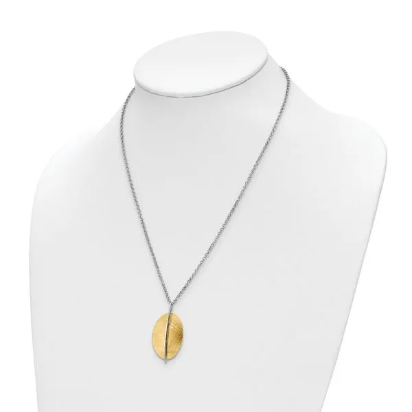 Leslie's Radiant Essence SS Rhod-pl Gold-tone Brushed 2in ext. Necklace Image 2 Mitchell's Jewelry Norman, OK