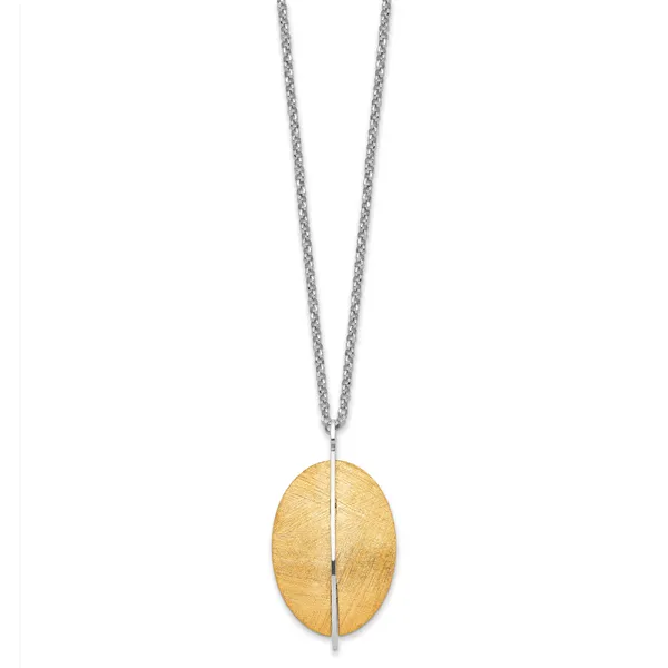 Leslie's Radiant Essence SS Rhod-pl Gold-tone Brushed 2in ext. Necklace Image 3 Mitchell's Jewelry Norman, OK