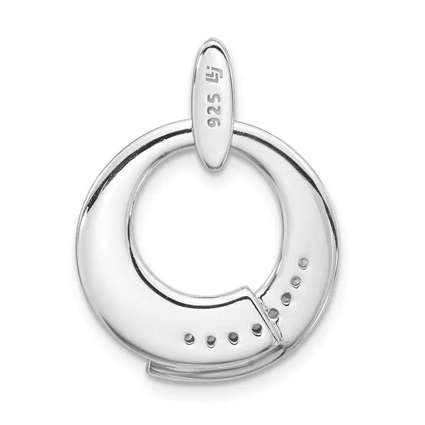 Leslie's Sterling Silver Rh-p and Gold-plated CZ Brushed Pendant Image 3 Spencer's Jewelers Athens, GA