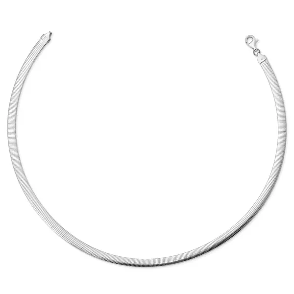 Leslie's Sterling Silver Rhod-plated Polished Textured Reversible Necklace Image 3 Tidwells of Greenwood Greenwood, SC