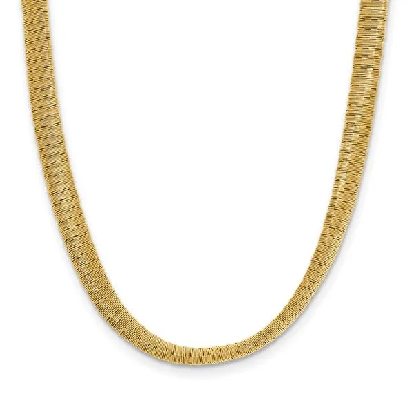 Leslie's Sterling Silver Gold-plated Twist Texture Wrapped Necklace Jerald Jewelers Latrobe, PA