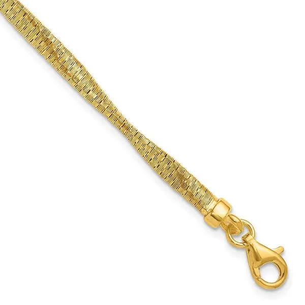 Leslie's Sterling Silver Gold-pl Twist Texture Wrapped w/1in ext. Bracelet Thomas A. Davis Jewelers Holland, MI