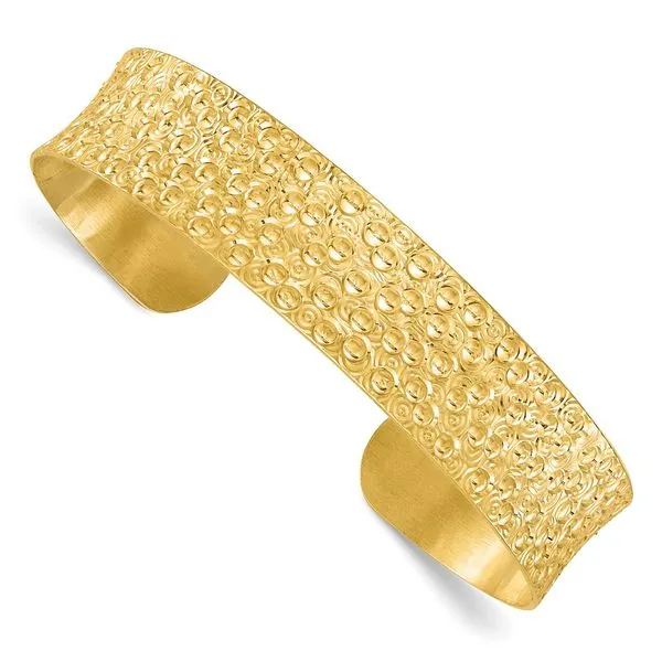 Leslie's Sterling Silver Gold-tone Textured Bangle Spath Jewelers Bartow, FL