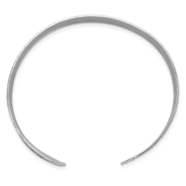 Leslie's Sterling Silver Rhodium-plated Textured Bangle Image 2 Diny's Jewelers Middleton, WI