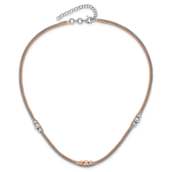 Leslie's Sterling Silver Rhodium and Rose-tone w/1.75in ext. Necklace Image 4 Barnett Jewelers Jacksonville, FL
