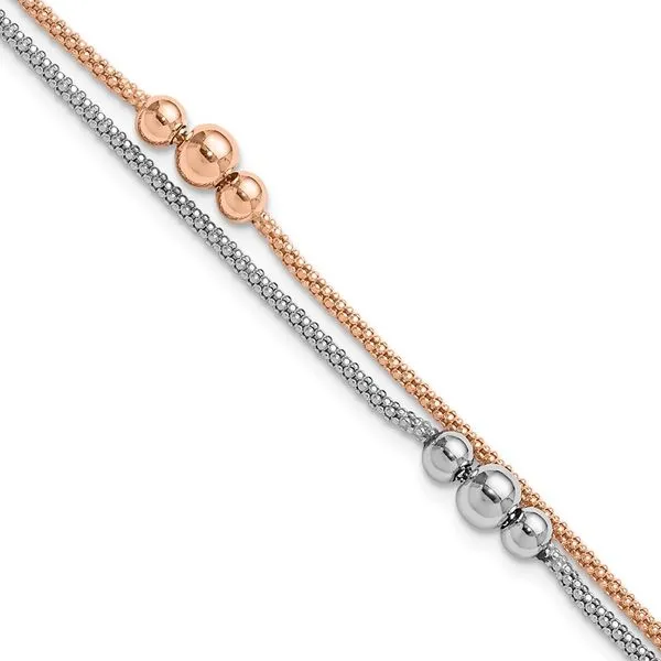 Leslie's Sterling Silver Rhodium and Rose-tone w/1in ext. Bracelet Atlanta West Jewelry Douglasville, GA