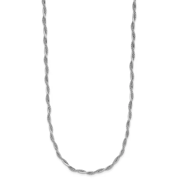 Leslie's Sterling Silver Rh-plated Polished Twisted w/2in. ext. Necklace Image 2 Michael's Jewelry North Wilkesboro, NC