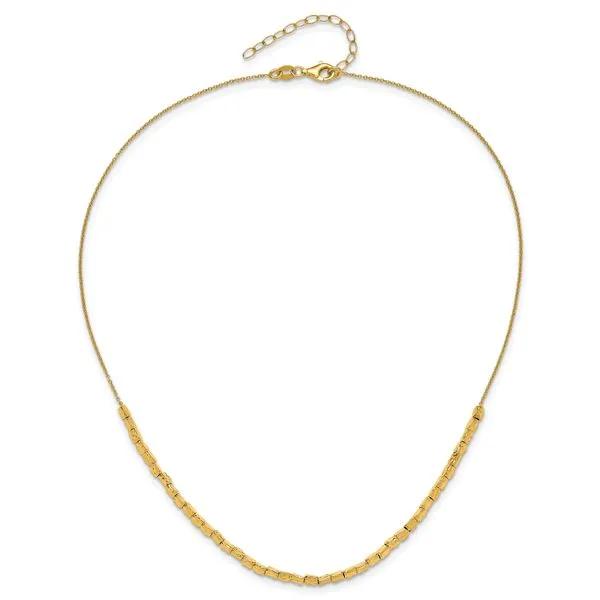 Leslie's Sterling Silver Gold-plated Polished/Hammered w/2in ext. Necklace Image 4 Atlanta West Jewelry Douglasville, GA