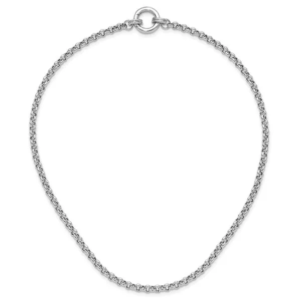 Leslie's Sterling Silver RH-plated Fancy Link Necklace Image 4 S&E Jewelers Depew, NY
