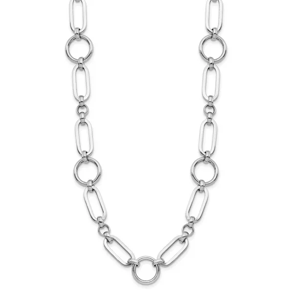 Leslie's Sterling Silver RH-plated Polished Fancy Link w/ 2in ext. Necklace Image 2 Atlanta West Jewelry Douglasville, GA